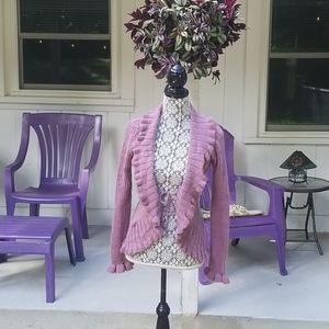Purple ruffled sweater